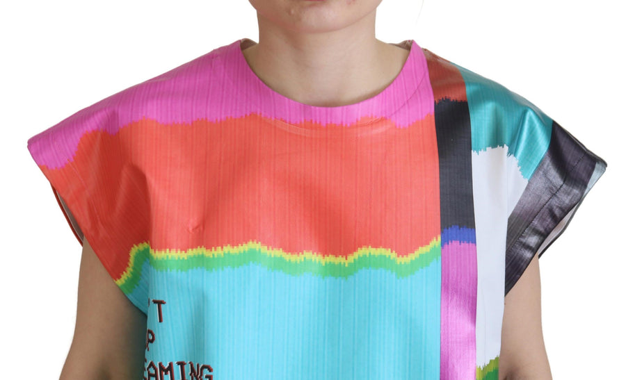 Dolce & Gabbana Multicolor TV Print Blouse Cotton T-Shirt