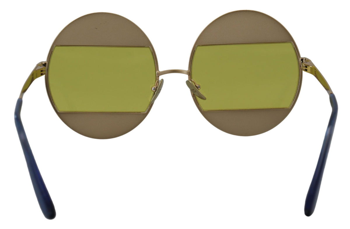 Dolce & Gabbana Gold Oval Metall Kristalle Shades DG2209B Sonnenbrille