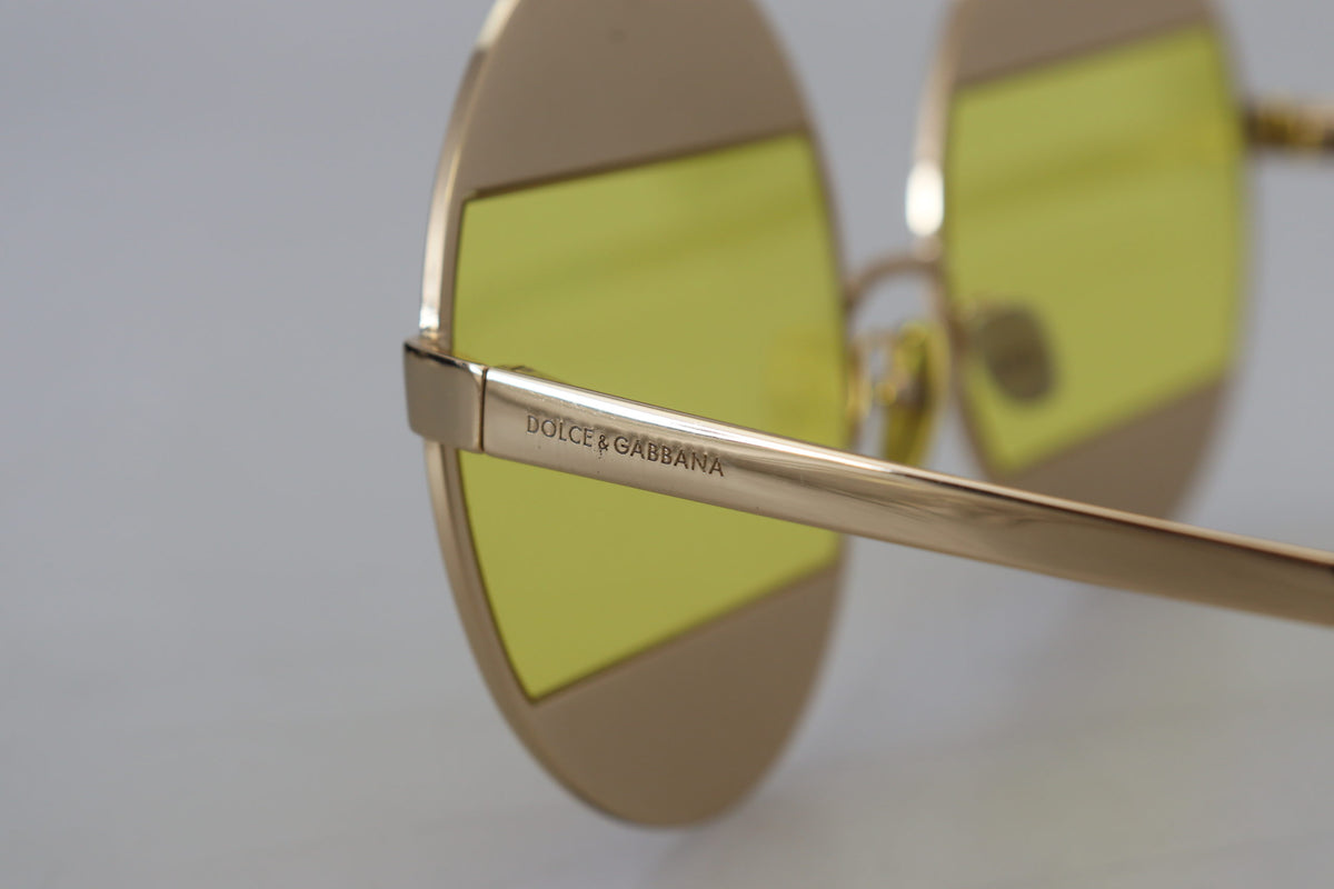Dolce & Gabbana Gold Oval Metall Kristalle Shades DG2209B Sonnenbrille