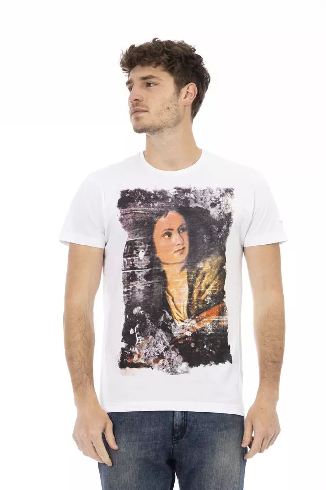 Trussardi Action Weißes Herren-T-Shirt aus Baumwolle
