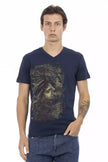 Trussardi Action Herren-T-Shirt aus blauer Baumwolle