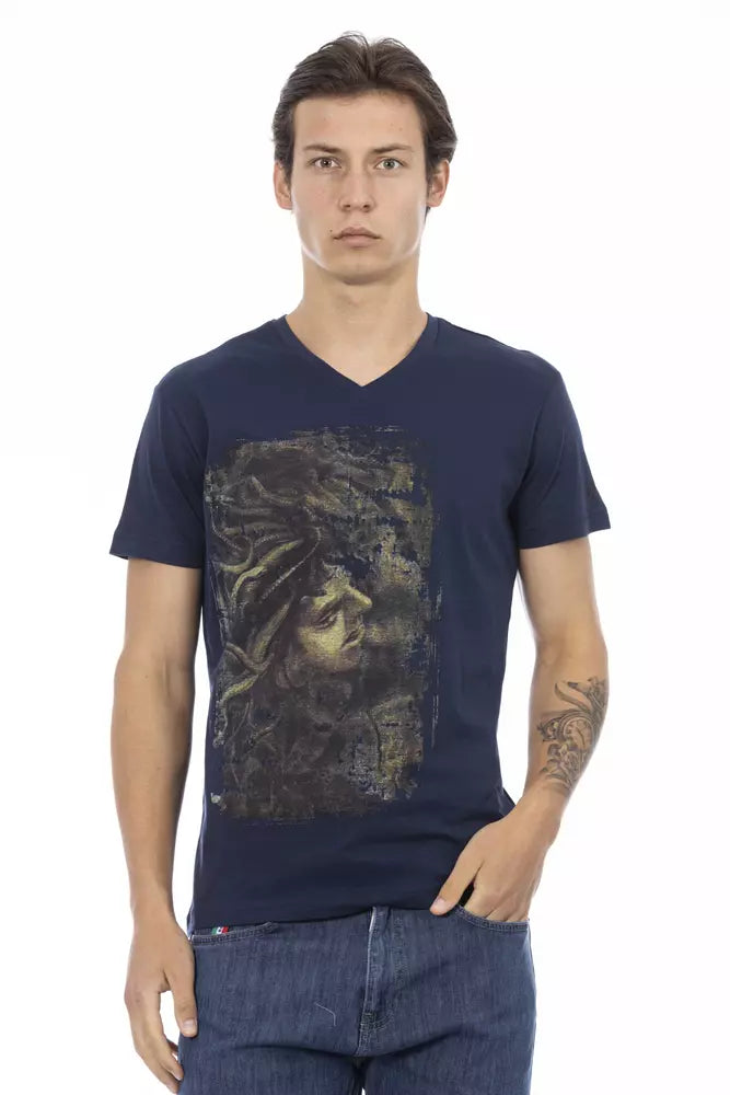 Trussardi Action Herren-T-Shirt aus blauer Baumwolle