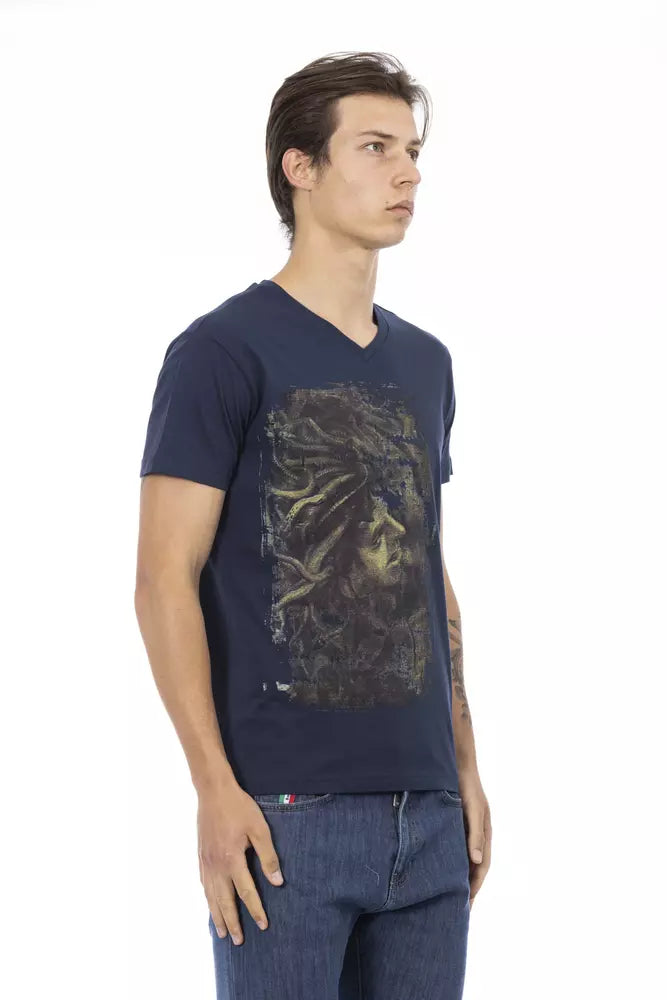 Trussardi Action Herren-T-Shirt aus blauer Baumwolle