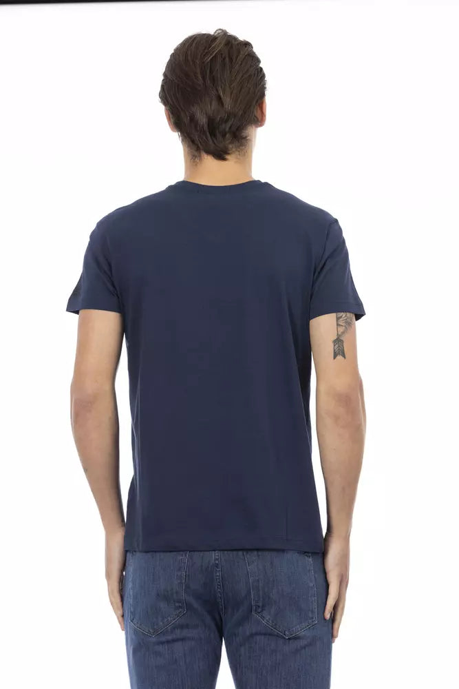Trussardi Action Herren-T-Shirt aus blauer Baumwolle