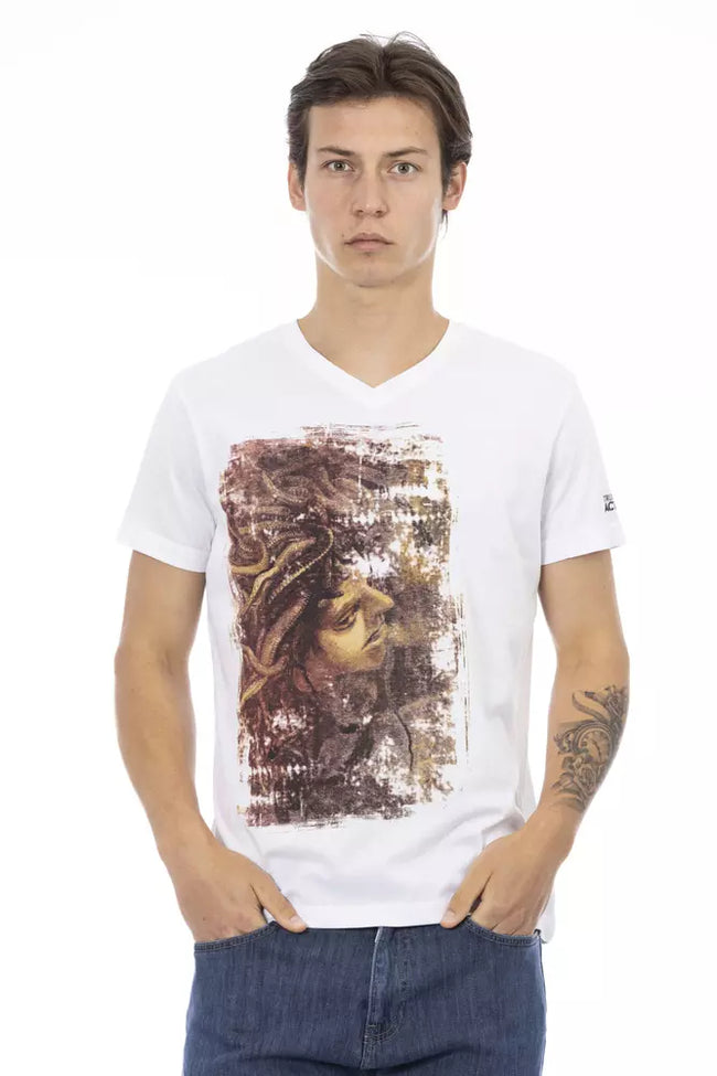 Trussardi Action Herren-T-Shirt aus weißer Baumwolle