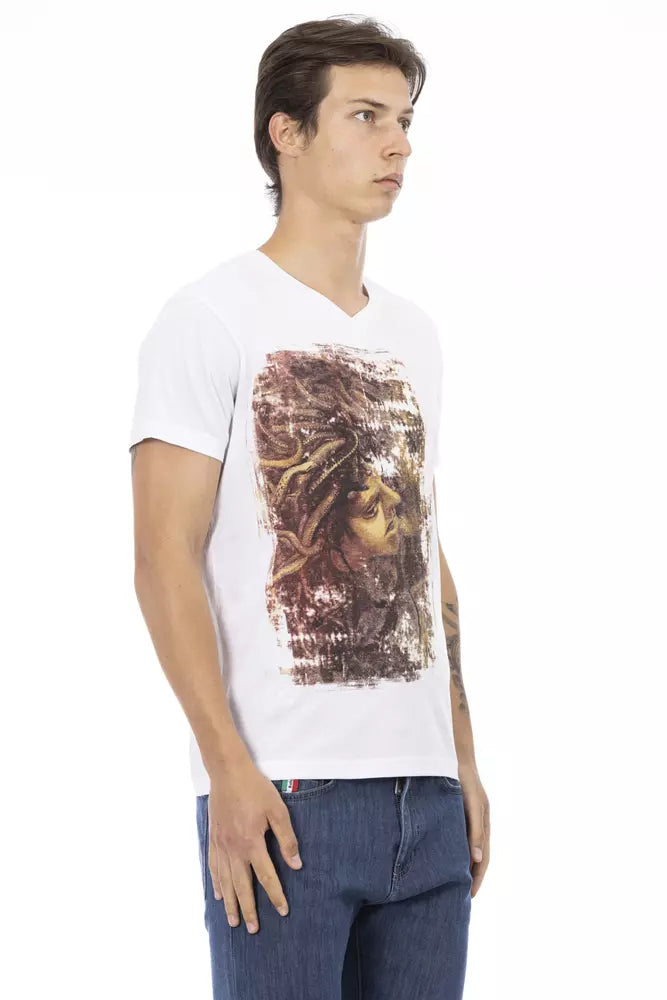 Trussardi Action Weißes Herren-T-Shirt aus Baumwolle