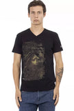 Trussardi Action Herren-T-Shirt aus schwarzer Baumwolle