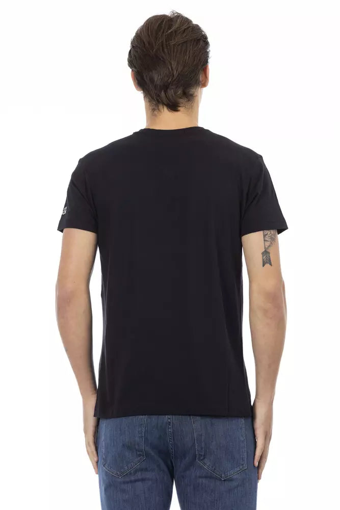 Trussardi Action Herren-T-Shirt aus schwarzer Baumwolle