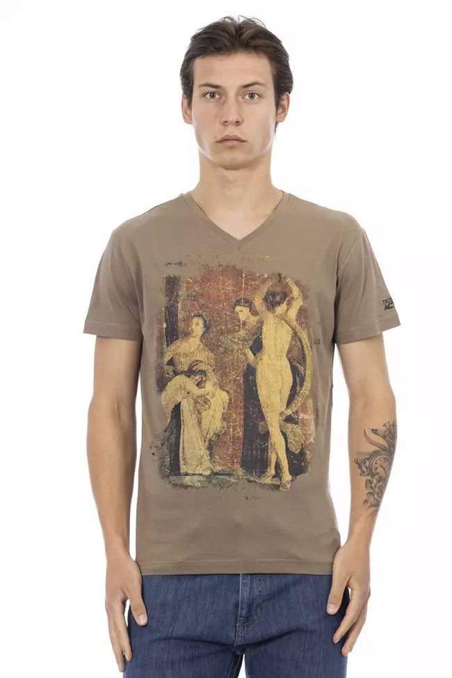 Trussardi Action Herren-T-Shirt aus brauner Baumwolle