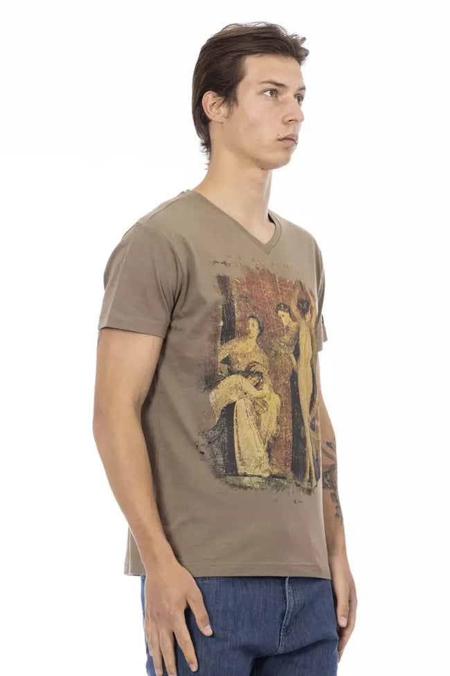Trussardi Action Herren-T-Shirt aus brauner Baumwolle