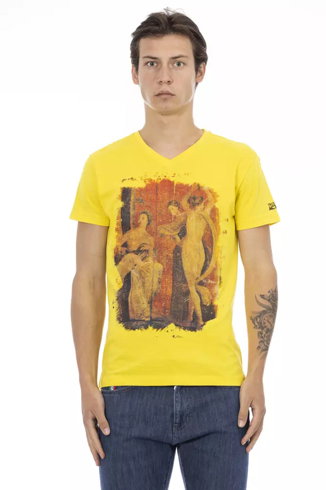 Trussardi Action Herren-T-Shirt aus gelber Baumwolle