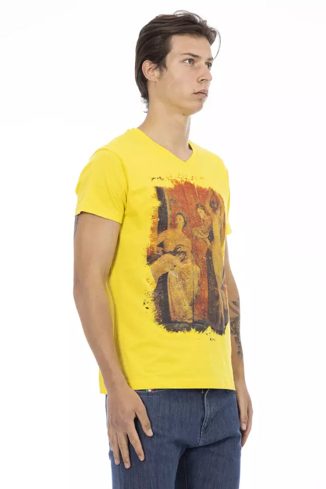 Trussardi Action Herren-T-Shirt aus gelber Baumwolle
