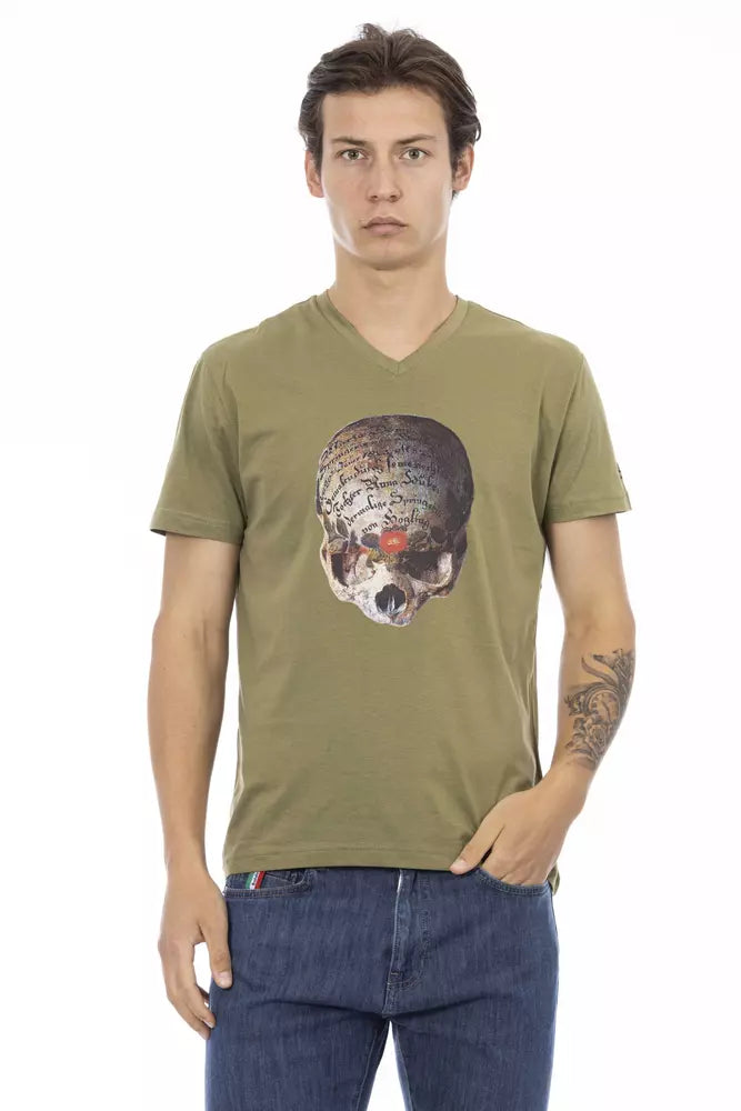 Trussardi Action Grünes Baumwoll-T-Shirt für Herren