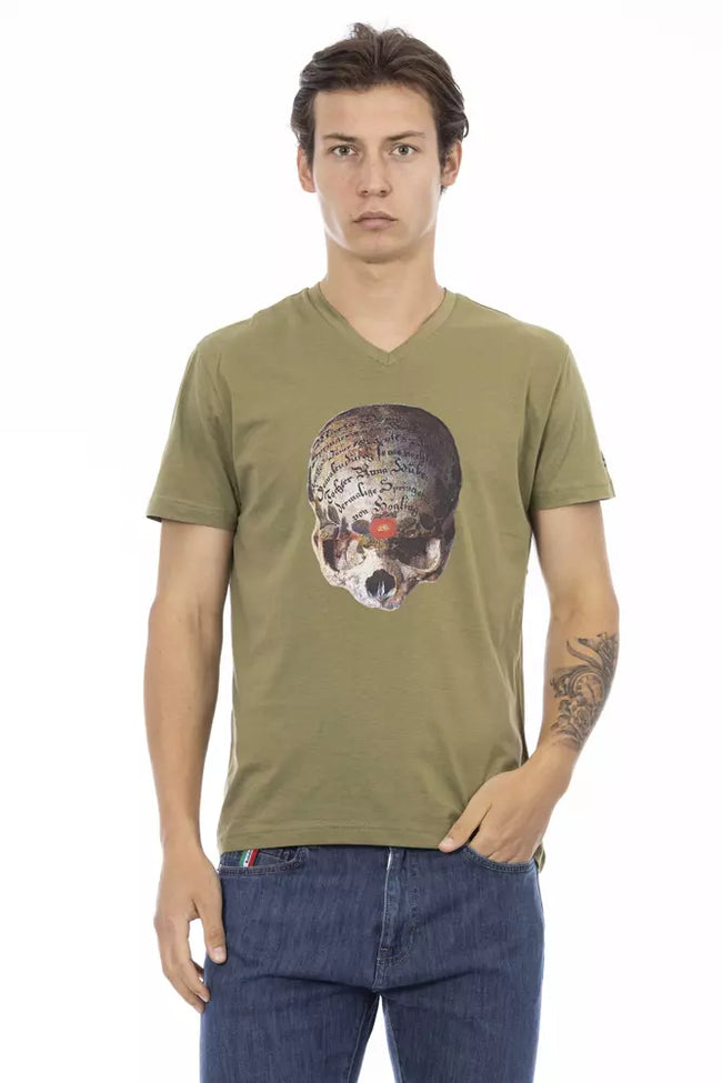 Trussardi Action Grünes Baumwoll-T-Shirt für Herren