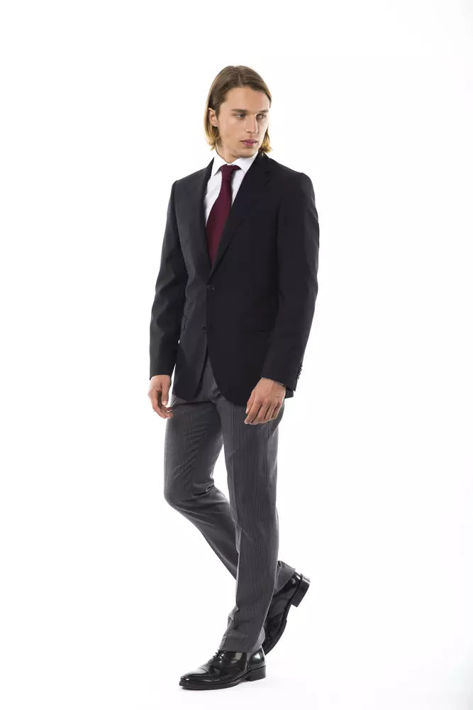 Uominitaliani Schwarzer Wollblazer für Herren