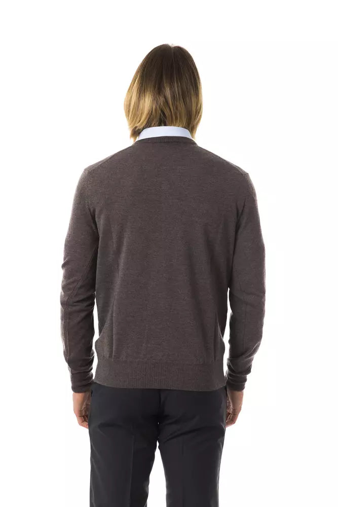 Uominitaliani Grauer Herren-Pullover aus Merinowolle