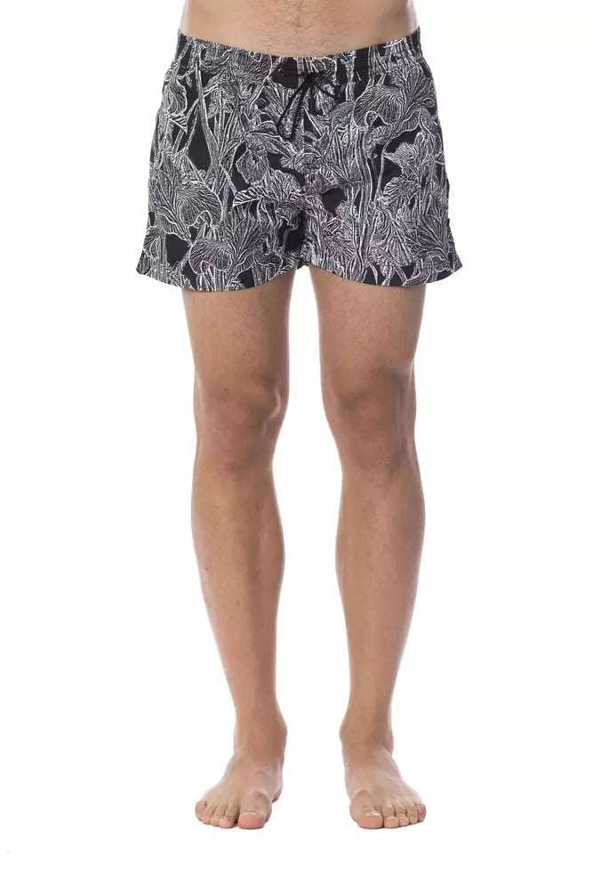 Roberto Cavalli Sport Herren-Badehose aus schwarzem Polyester