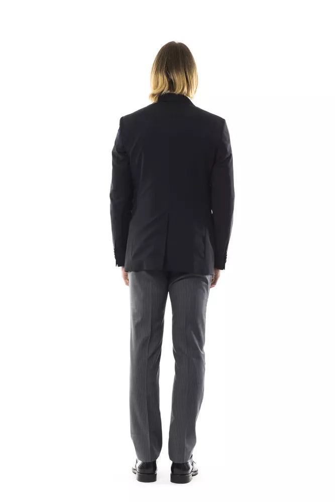 Uominitaliani Schwarzer Wollblazer für Herren