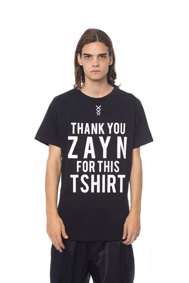 Nicolo Tonetto Schwarzes Baumwoll-T-Shirt für Herren