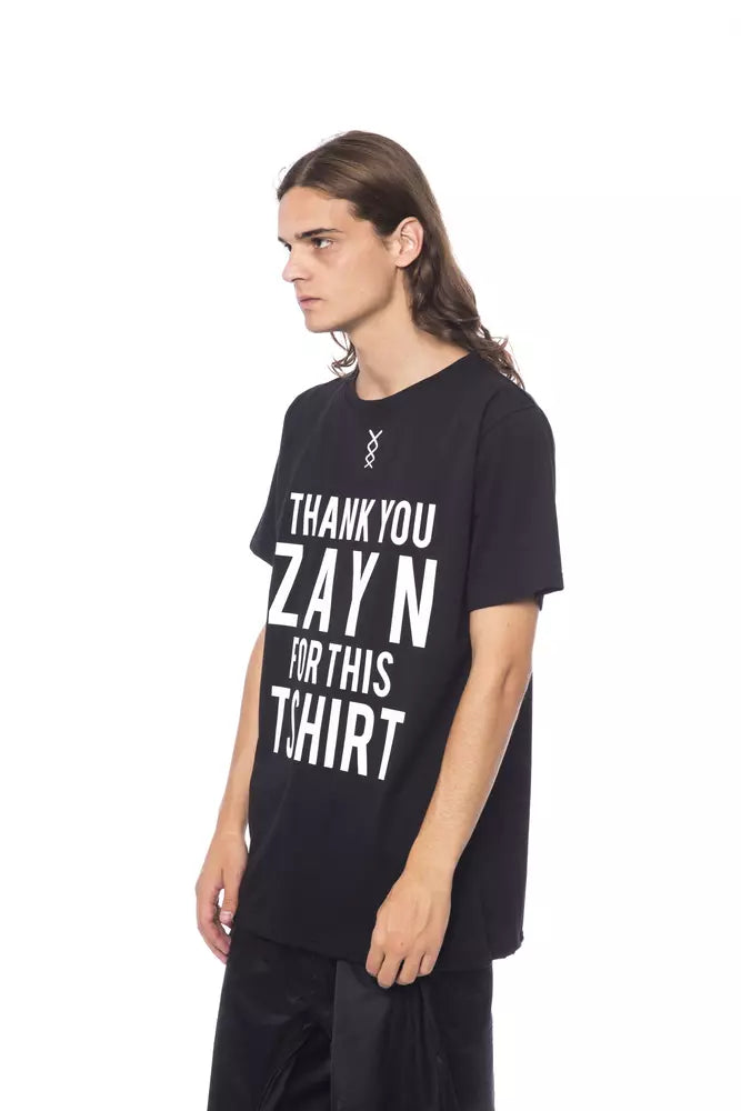 Nicolo Tonetto Herren-T-Shirt aus schwarzer Baumwolle