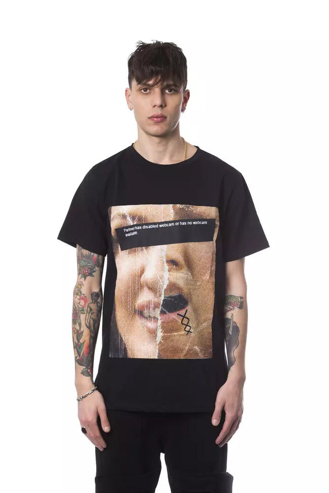 Nicolo Tonetto Schwarzes Baumwoll-T-Shirt für Herren