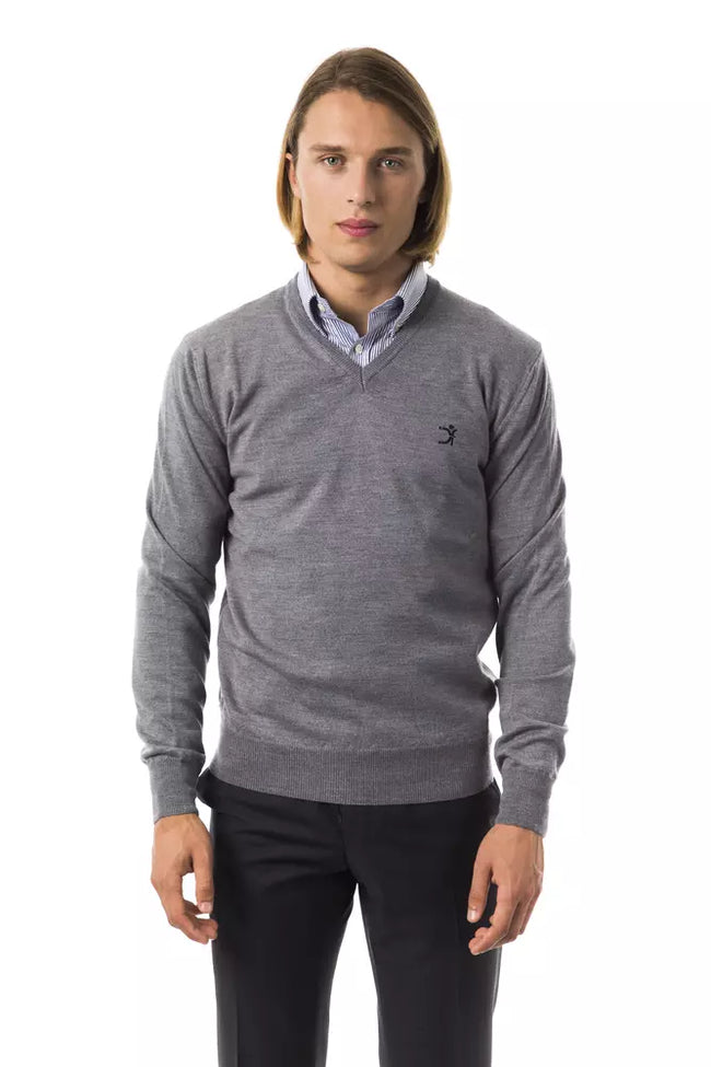 Uominitaliani Herren Pullover aus Merinowolle Grau