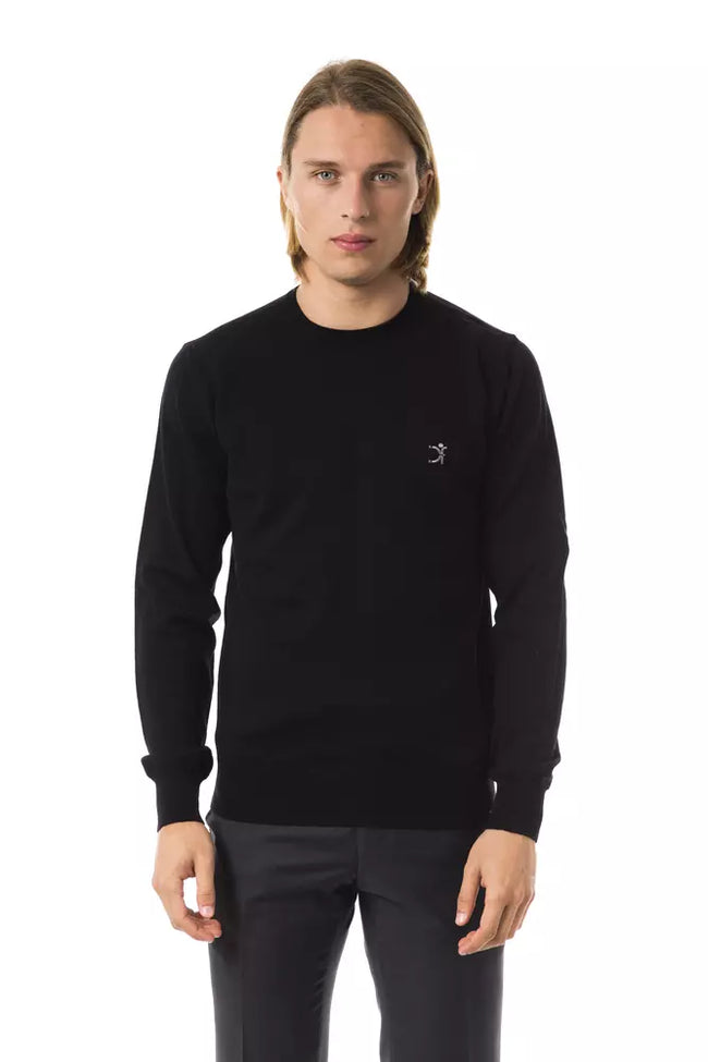 Uominitaliani Schwarzer Herrenpullover aus Merinowolle