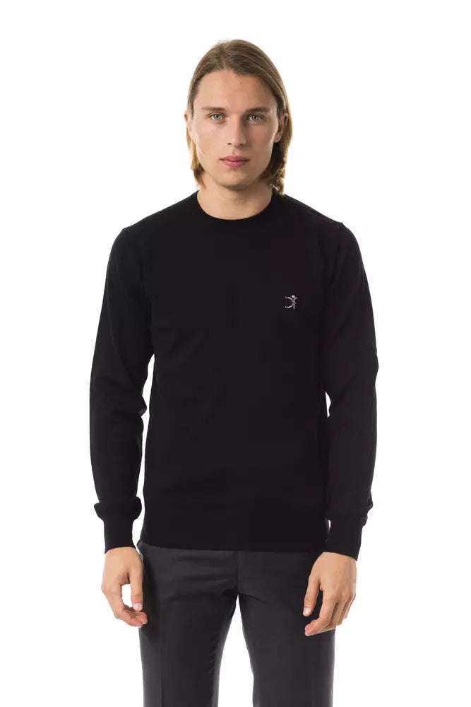 Uominitaliani Schwarzer Herrenpullover aus Merinowolle
