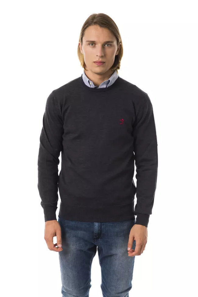 Uominitaliani Grauer Herrenpullover aus Merinowolle