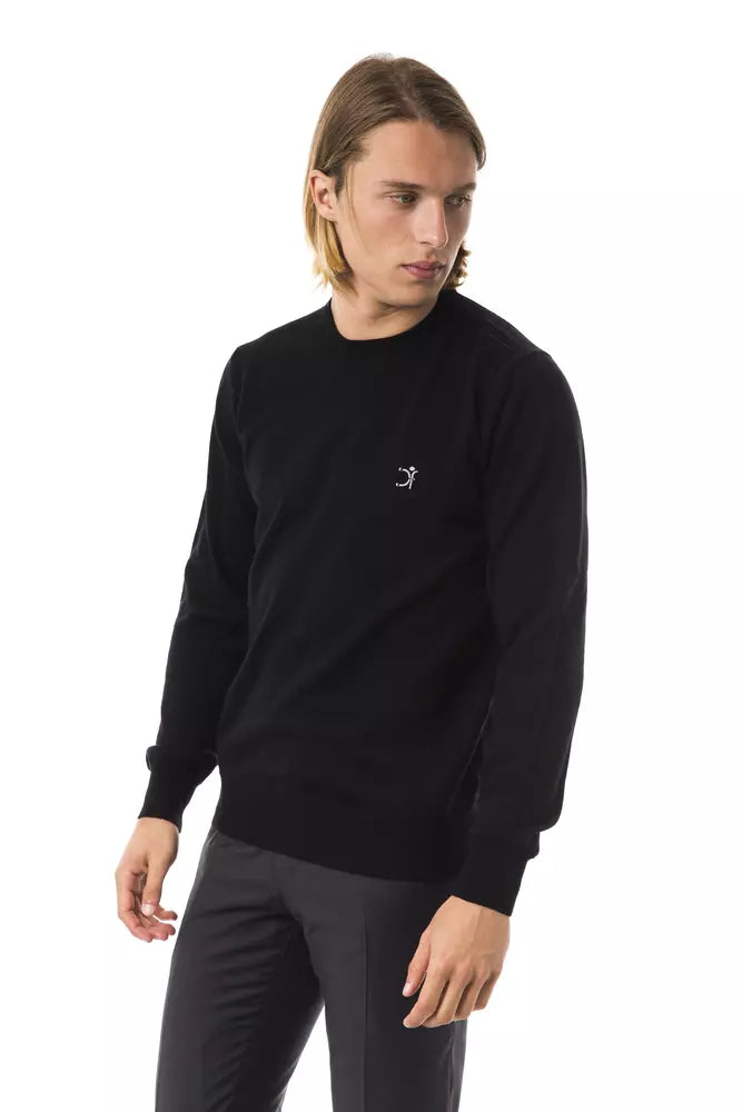 Uominitaliani Schwarzer Herrenpullover aus Merinowolle