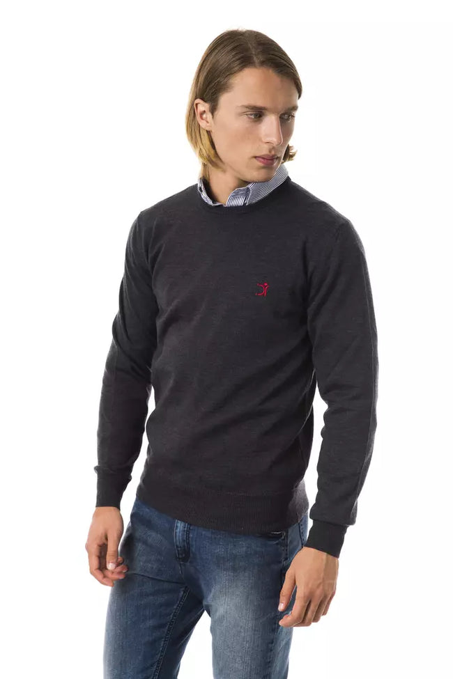 Uominitaliani Grauer Herrenpullover aus Merinowolle