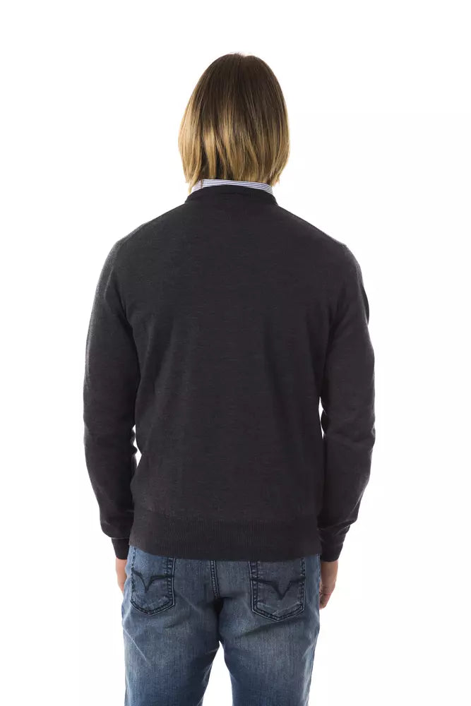 Uominitaliani Grauer Herren-Pullover aus Merinowolle