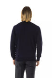 Uominitaliani Blauer Herrenpullover aus Merinowolle