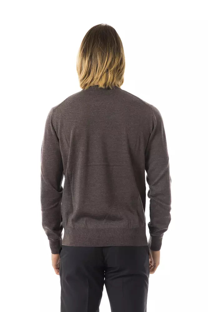 Uominitaliani Grauer Herren-Pullover aus Merinowolle