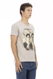 Trussardi Action Herren T-Shirt aus beigefarbener Baumwolle