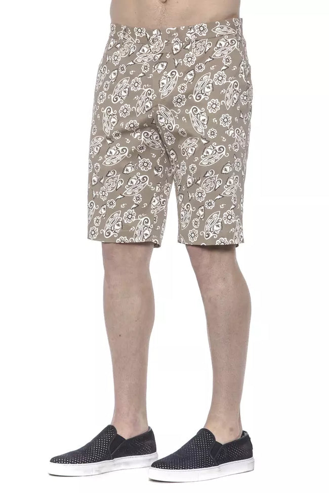 Beigefarbene PT Torino Baumwoll-Bermuda-Shorts für Herren mit Taschen und Hakenverschluss