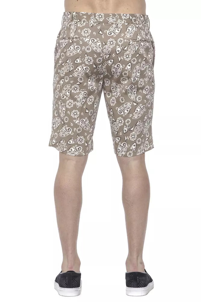 Beigefarbene PT Torino Baumwoll-Bermuda-Shorts für Herren mit Taschen und Reißverschluss