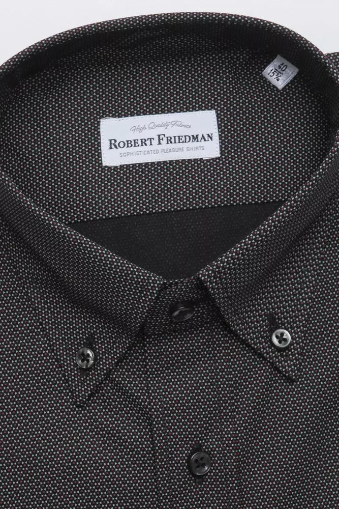 Robert Friedman Schwarzes Baumwollhemd für Herren