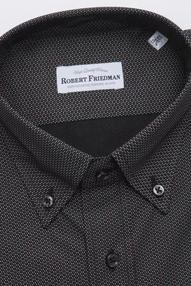 Robert Friedman Schwarzes Baumwollhemd für Herren