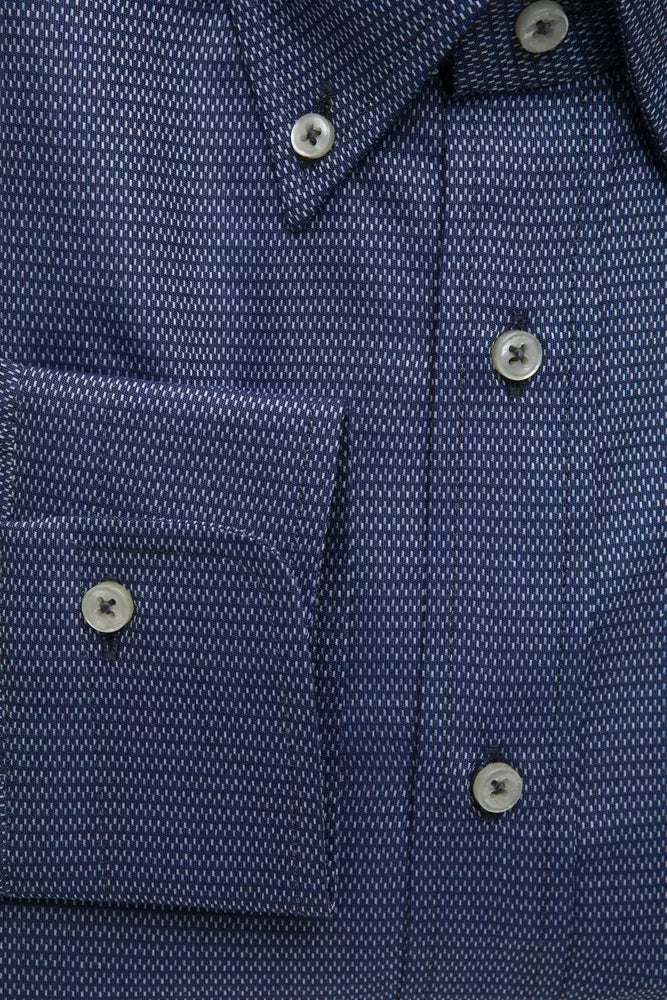 Robert Friedman Herrenhemd aus blauer Baumwolle