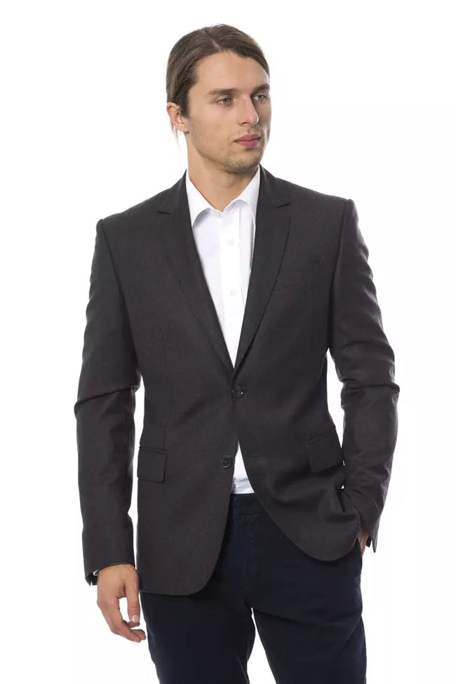 Verri Grauer Wollblazer für Herren