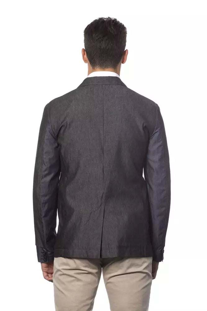 Verri Grauer Einreiher-Baumwoll-Blazer für Herren