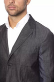 Verri Grauer Einreiher-Baumwoll-Blazer für Herren