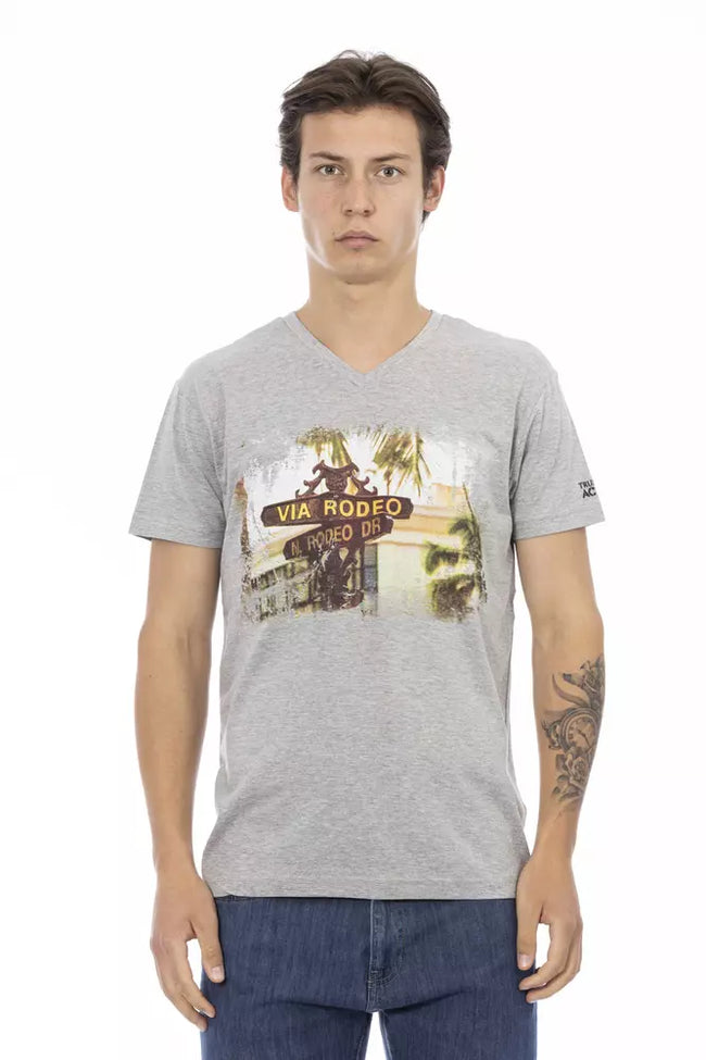 Trussardi Action Herren T-Shirt aus grauer Baumwolle