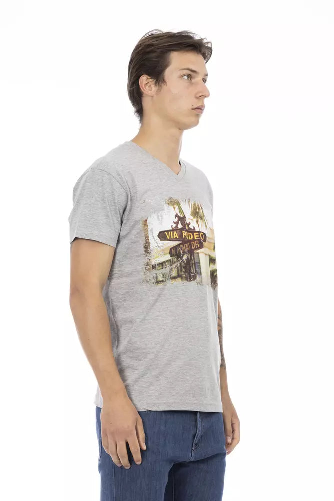 Trussardi Action Herren T-Shirt aus grauer Baumwolle