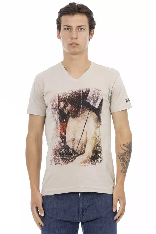 Trussardi Action Herren T-Shirt aus beiger Baumwolle