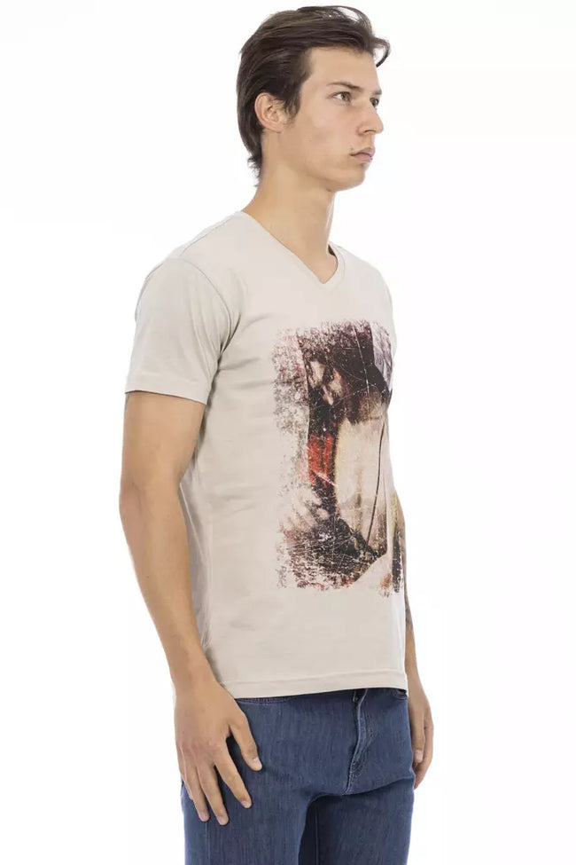 Trussardi Action Herren T-Shirt aus beiger Baumwolle