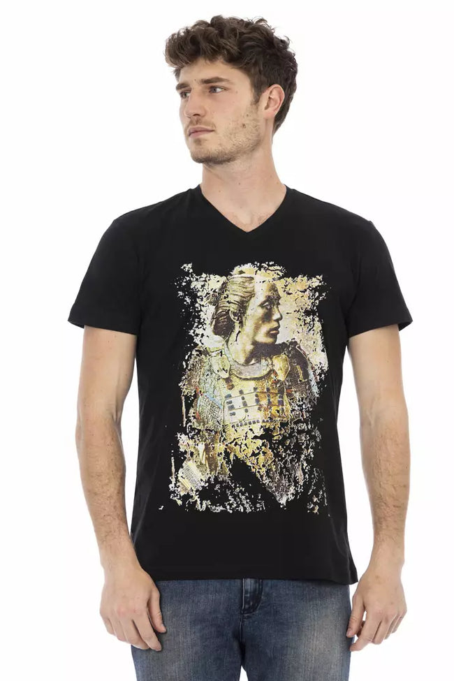 Trussardi Action Herren T-Shirt aus schwarzer Baumwolle