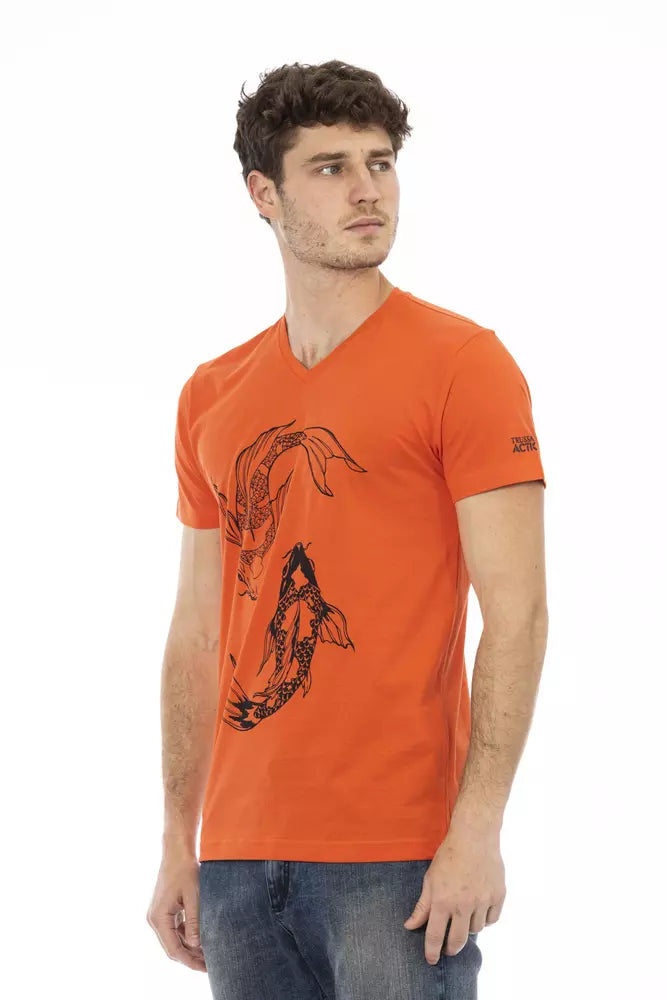 Trussardi Action Rotes Baumwoll-T-Shirt für Herren