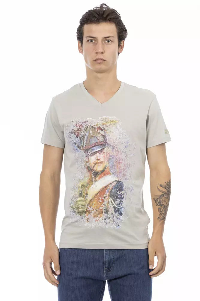 Trussardi Action Herren-T-Shirt aus grauer Baumwolle